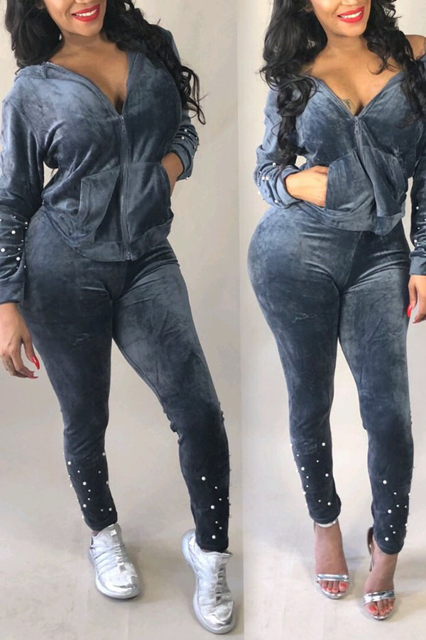 Lovely Sweet Hooded Collar Long Sleeves Grey Velvet Two-piece Pants Set
Lovely Sweet Hooded Collar Long Sleeves Grey Velvet Two-piece Pants Set
