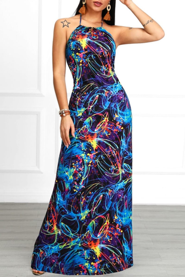 Lovely Sexy Halter Neck Backless Dark Blue Ankle Length Dress
Lovely Sexy Halter Neck Backless Dark Blue Ankle Length Dress