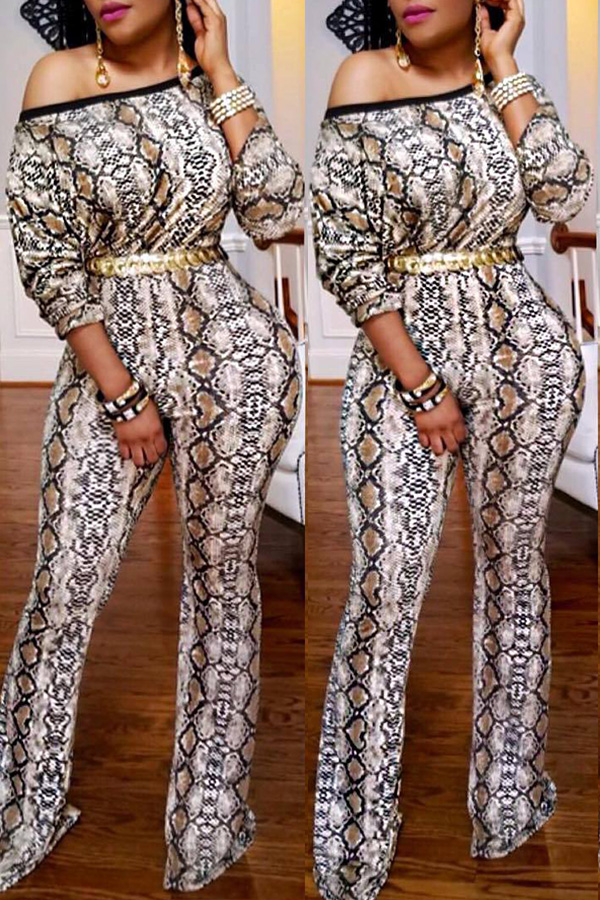 Lovely Casual Snakeskin Printed Loose One-piece Jumpsuit(Without Belt, Cobra
Lovely Casual Snakeskin Printed Loose One-piece Jumpsuit(Without Belt, Cobra