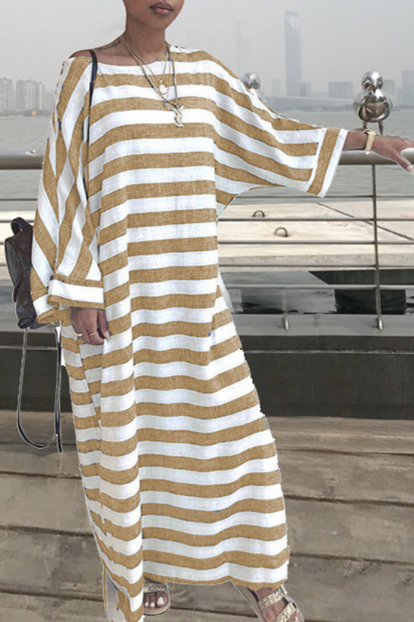 Lovely Chic Striped Loose Khaki Ankle Length Dress
Lovely Chic Striped Loose Khaki Ankle Length Dress