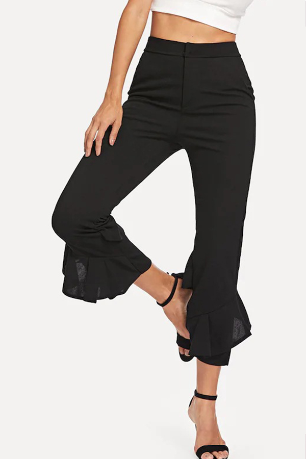 Lovely Casual Flounce Black Pants
Lovely Casual Flounce Black Pants