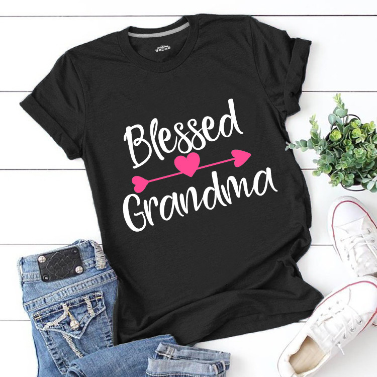 Lovely Casual O Neck Letter Print Black T-shirt