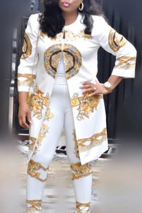 Lovely Polyester Casual Print Regular sleeve Basic Regular Three Quarter Two-pieces Yes(Elastic) Plus Size Two Pieces, White
Lovely Polyester Casual Print Regular sleeve Basic Regular Three Quarter Two-pieces Yes(Elastic) Plus Size Two Pieces, White