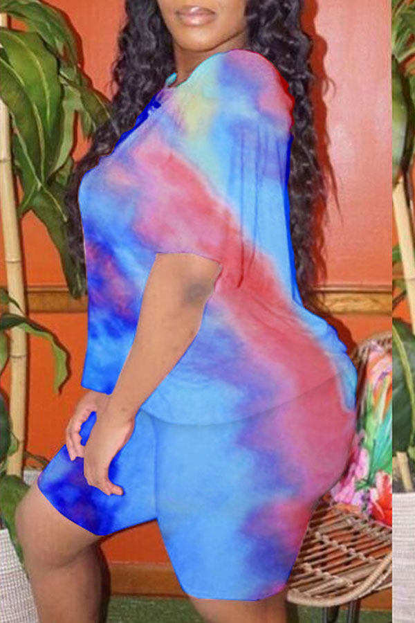 lovely Trendy O Neck Tie-dye Blue Plus Size Two-piece Shorts Set
lovely Trendy O Neck Tie-dye Blue Plus Size Two-piece Shorts Set