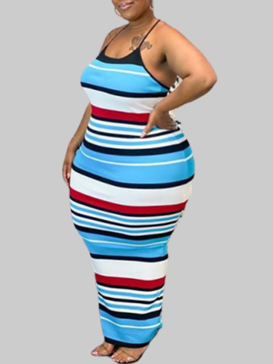 lovely Trendy Spaghetti Strap Rainbow Striped Ankle Length Plus Size Dress, Stripe
lovely Trendy Spaghetti Strap Rainbow Striped Ankle Length Plus Size Dress, Stripe