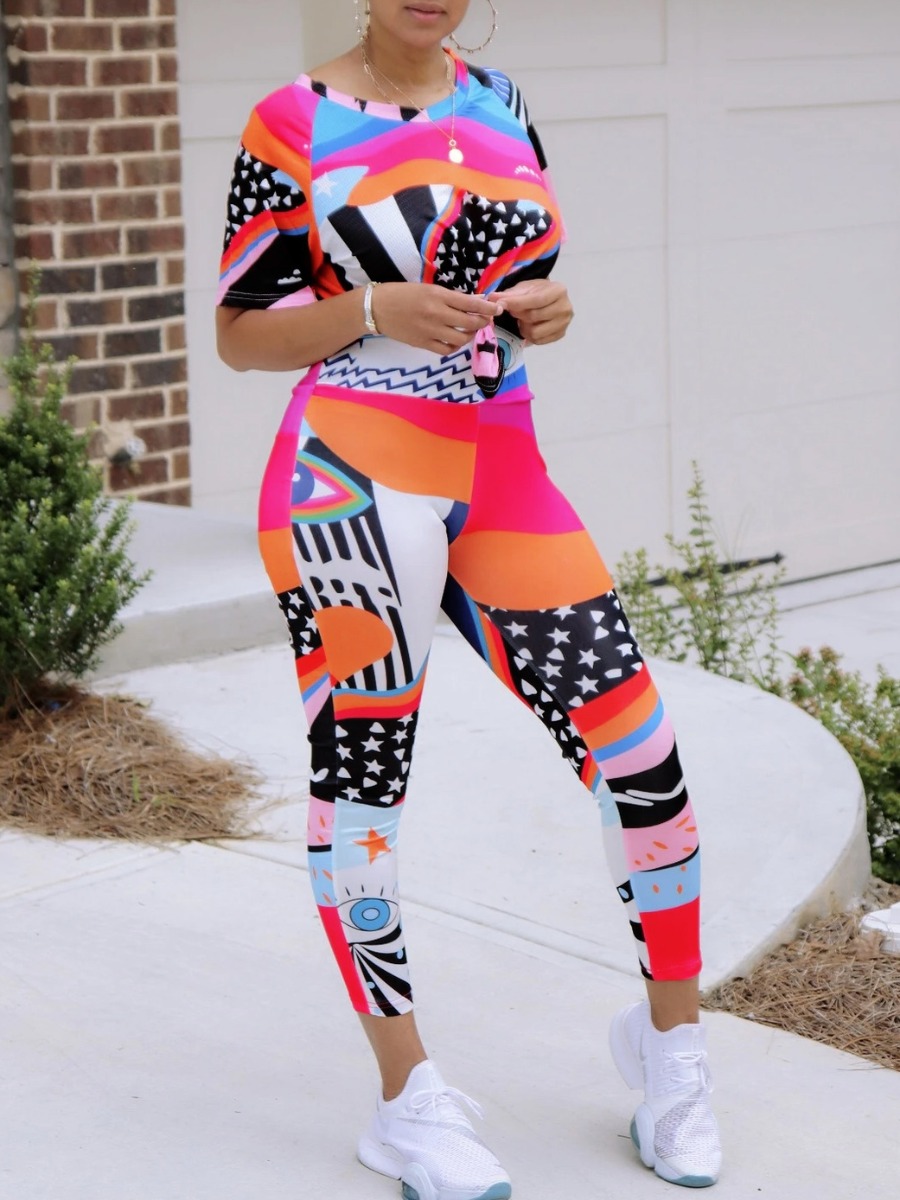 lovely Sexy O Neck Print Patchwork Multicolor Two Piece Pants Set, Multi
lovely Sexy O Neck Print Patchwork Multicolor Two Piece Pants Set, Multi
