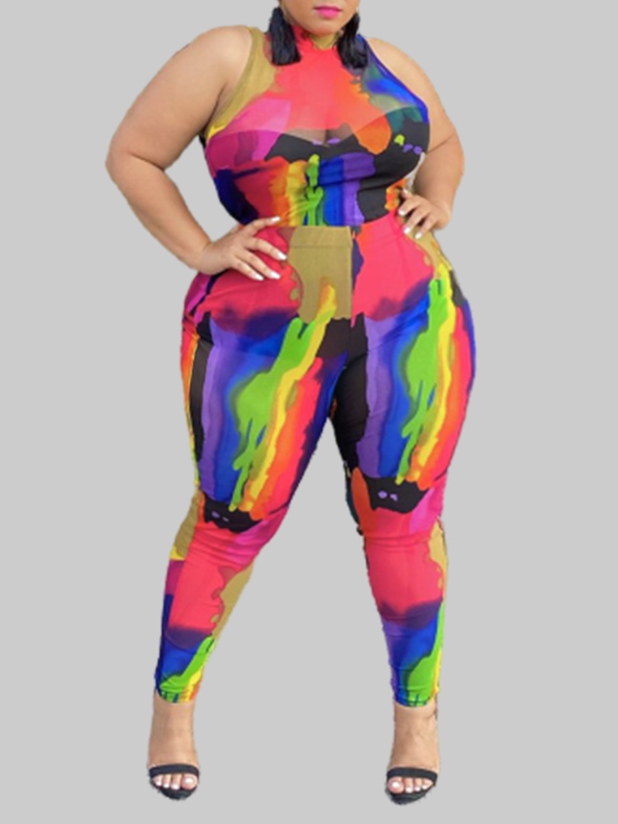 lovely Trendy Sleeveless Tie-dye Multicolor Plus Size Two-piece Pants Set, Multi
lovely Trendy Sleeveless Tie-dye Multicolor Plus Size Two-piece Pants Set, Multi