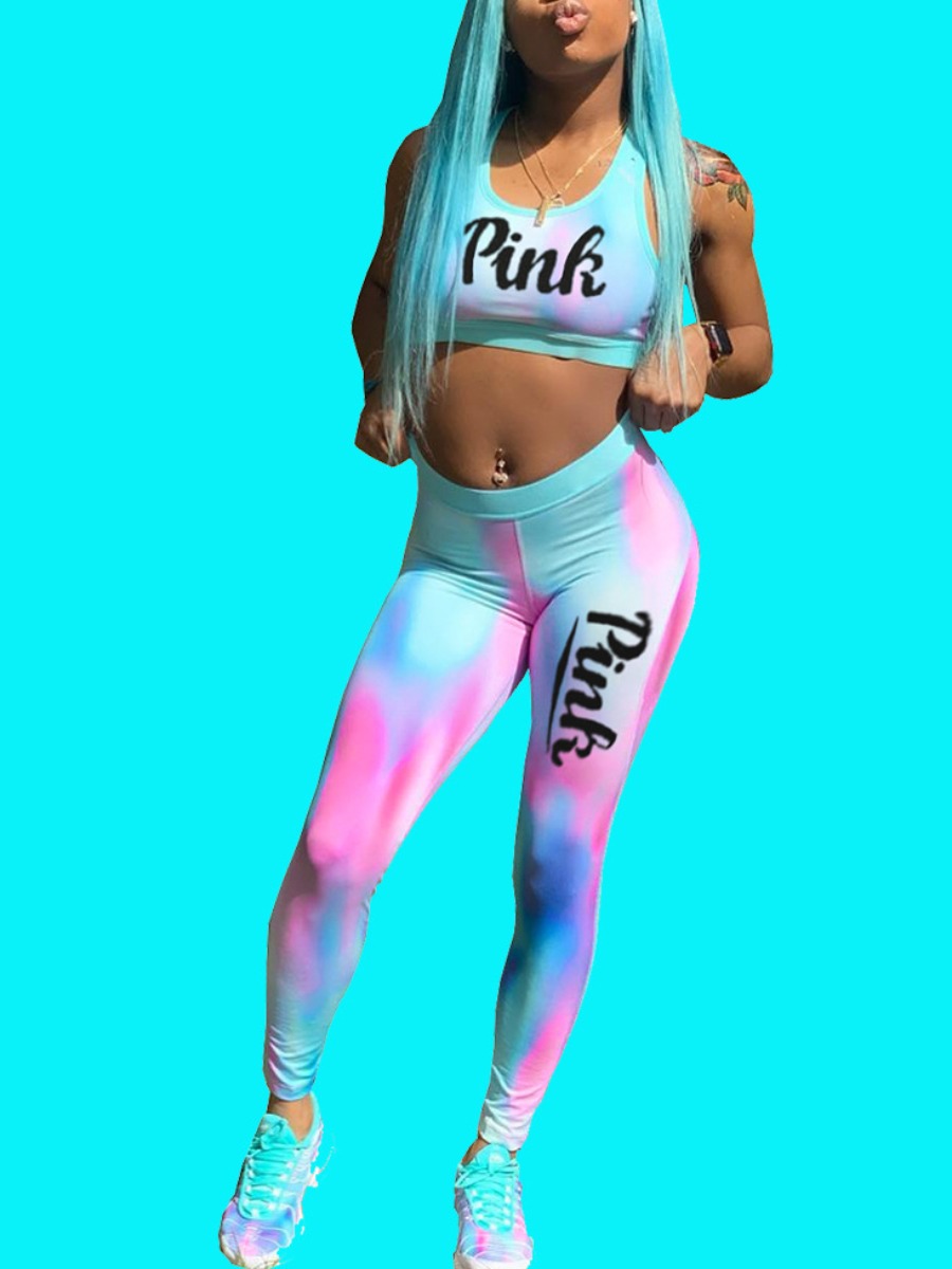 lovely Sportswear U Neck Letter Print Tie-dye Multicolor Two-piece Pants Set, Multi
lovely Sportswear U Neck Letter Print Tie-dye Multicolor Two-piece Pants Set, Multi