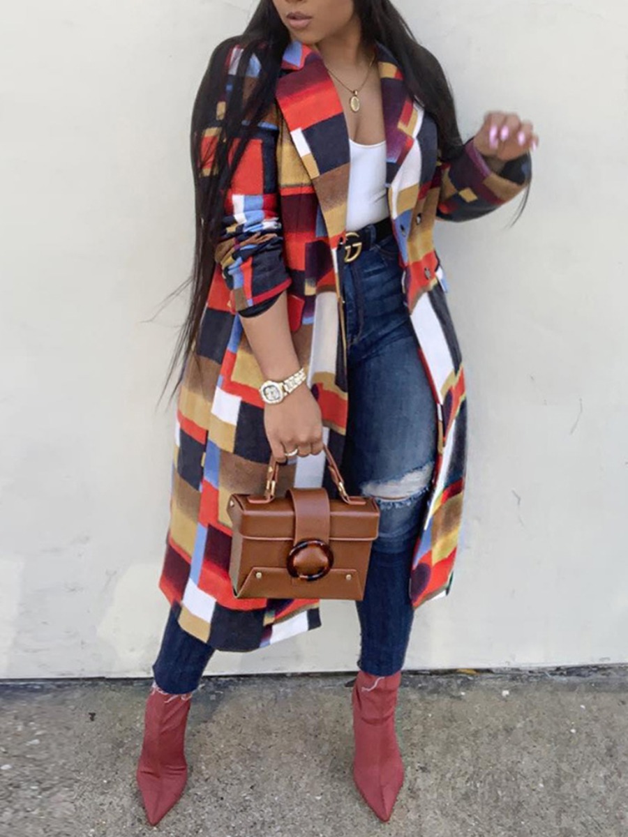 lovely Casual Turndown Collar Print Multicolor Plus Size Trench Coat, Multi
lovely Casual Turndown Collar Print Multicolor Plus Size Trench Coat, Multi