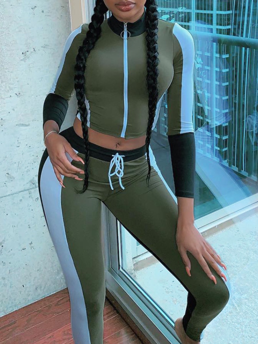 lovely Sportswear Zipper Design Patchwork Army Green Plus Size Two Piece Pants Set
lovely Sportswear Zipper Design Patchwork Army Green Plus Size Two Piece Pants Set
