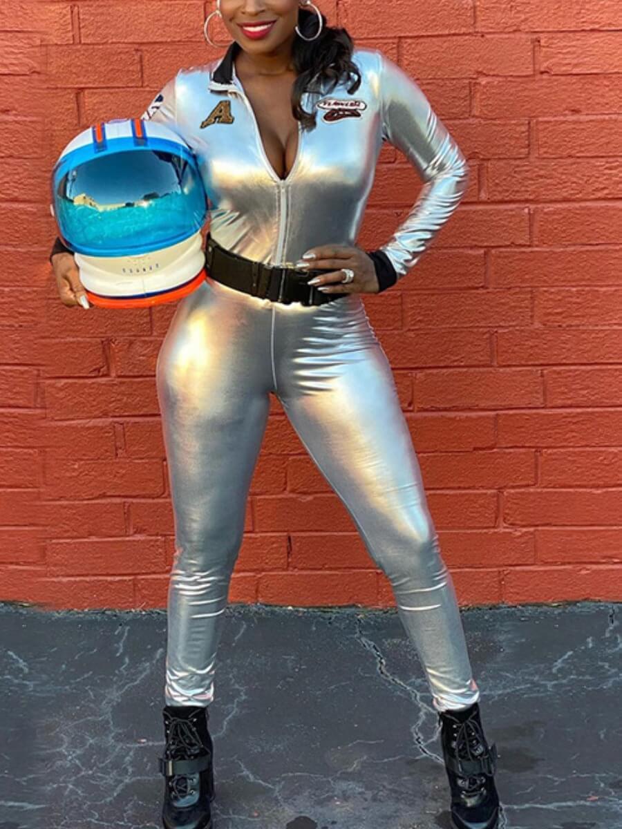 Lovely Trendy Turndown Collar Zipper Design Patchwork Silver One-piece Jumpsuit
Lovely Trendy Turndown Collar Zipper Design Patchwork Silver One-piece Jumpsuit