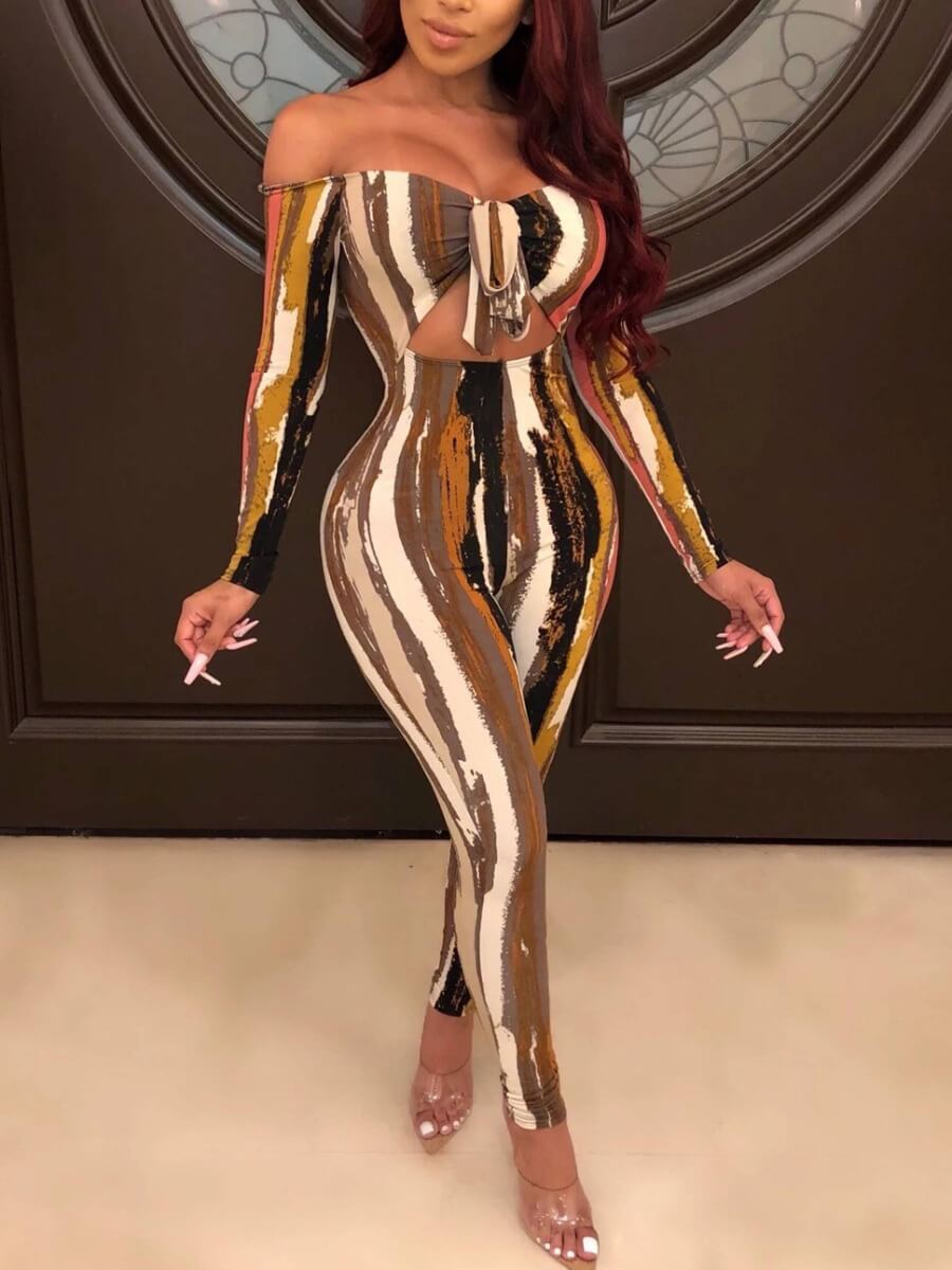 Lovely Sexy Dew Shoulder Knot Design Pachwork Multicolor One-piece Jumpsuit, Multi
Lovely Sexy Dew Shoulder Knot Design Pachwork Multicolor One-piece Jumpsuit, Multi