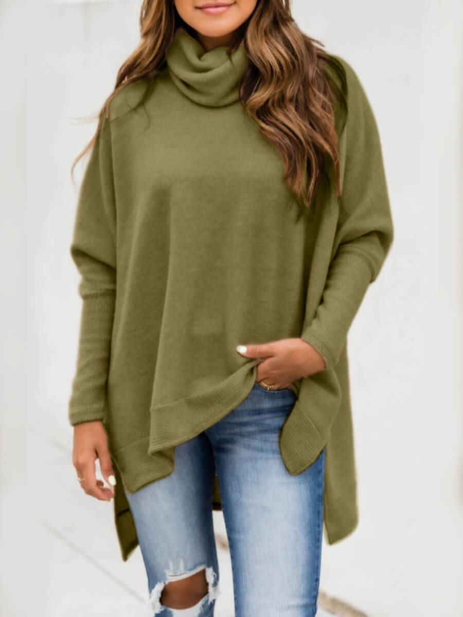 Lovely Casual Turtleneck Asymmetrical Loose Blackish Green Sweater, Black green
Lovely Casual Turtleneck Asymmetrical Loose Blackish Green Sweater, Black green