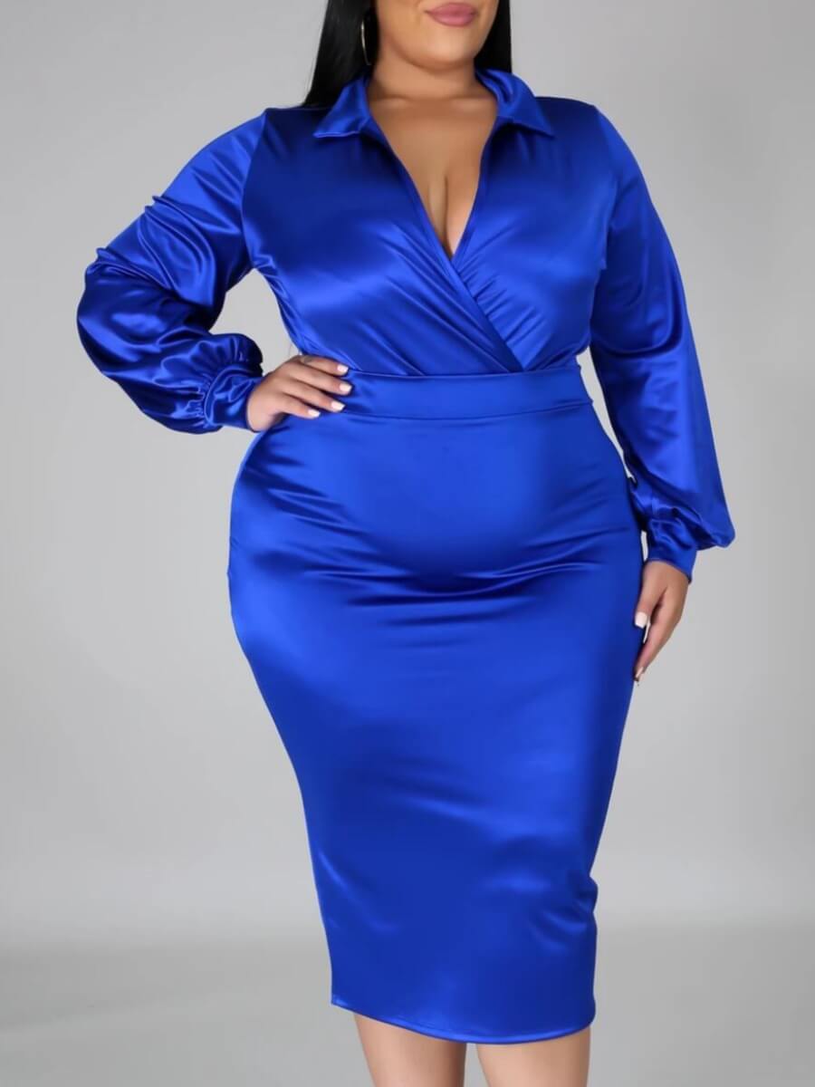 Lovely Casual Turndown Collar Long Sleeve Split Blue Plus Size Two-piece Skirt Set
Lovely Casual Turndown Collar Long Sleeve Split Blue Plus Size Two-piece Skirt Set
