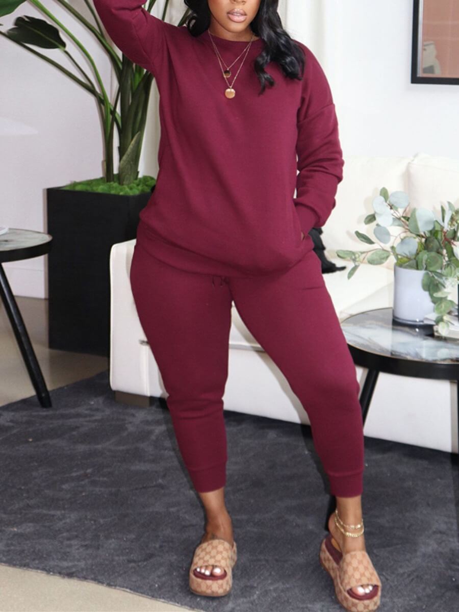 Lovely Casual O Neck Kangaroo Pocket Wine Red Plus Size Two-piece Pants Set
Lovely Casual O Neck Kangaroo Pocket Wine Red Plus Size Two-piece Pants Set