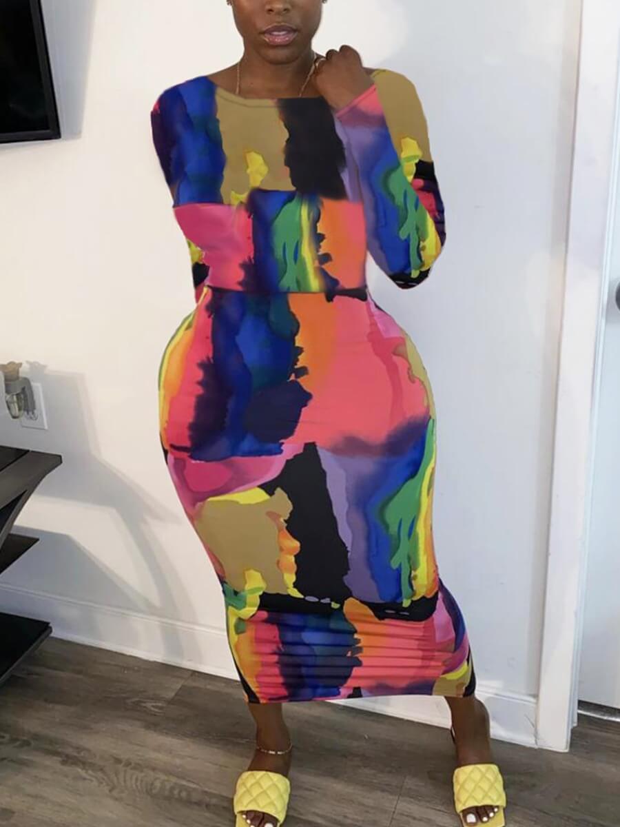 Lovely Casual Tie-dye Patchwork Multicolor Mid Calf Plus Size Dress, Multi
Lovely Casual Tie-dye Patchwork Multicolor Mid Calf Plus Size Dress, Multi