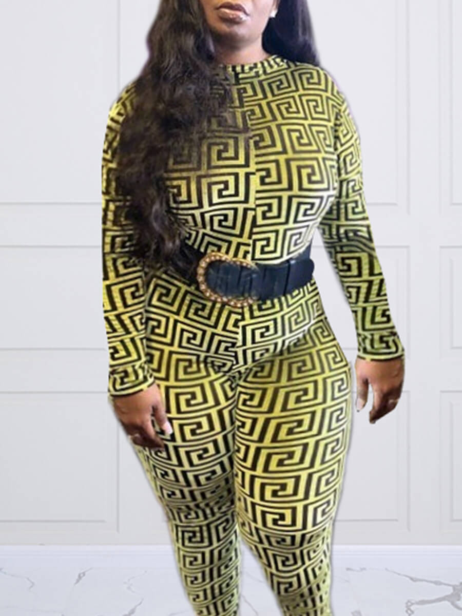 Lovely Casual O Neck Geometric Print Green Plus Size One-piece Jumpsuit(Without Belt
Lovely Casual O Neck Geometric Print Green Plus Size One-piece Jumpsuit(Without Belt