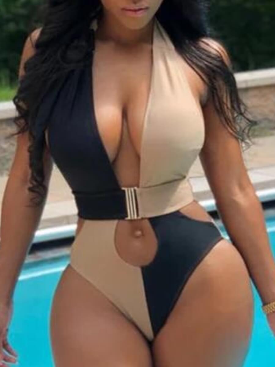 Lovely Casual Deep V Neck Metal Ring Decoration Patchwork Black One-piece Swimsuit
Lovely Casual Deep V Neck Metal Ring Decoration Patchwork Black One-piece Swimsuit