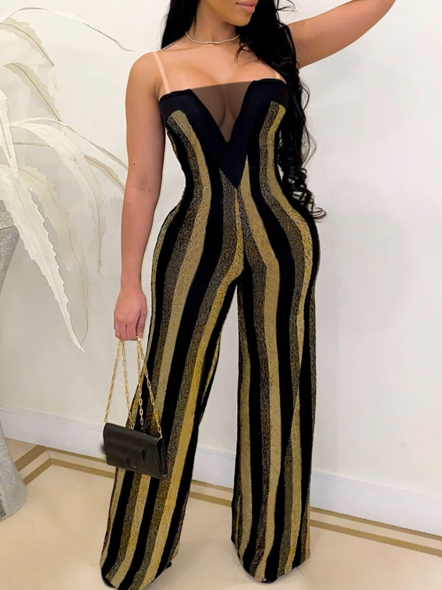 Lovely Sexy Off The Shoulder Striped Multicolor One-piece Jumpsuit(No-positioning Printing), Black stripe
Lovely Sexy Off The Shoulder Striped Multicolor One-piece Jumpsuit(No-positioning Printing), Black stripe