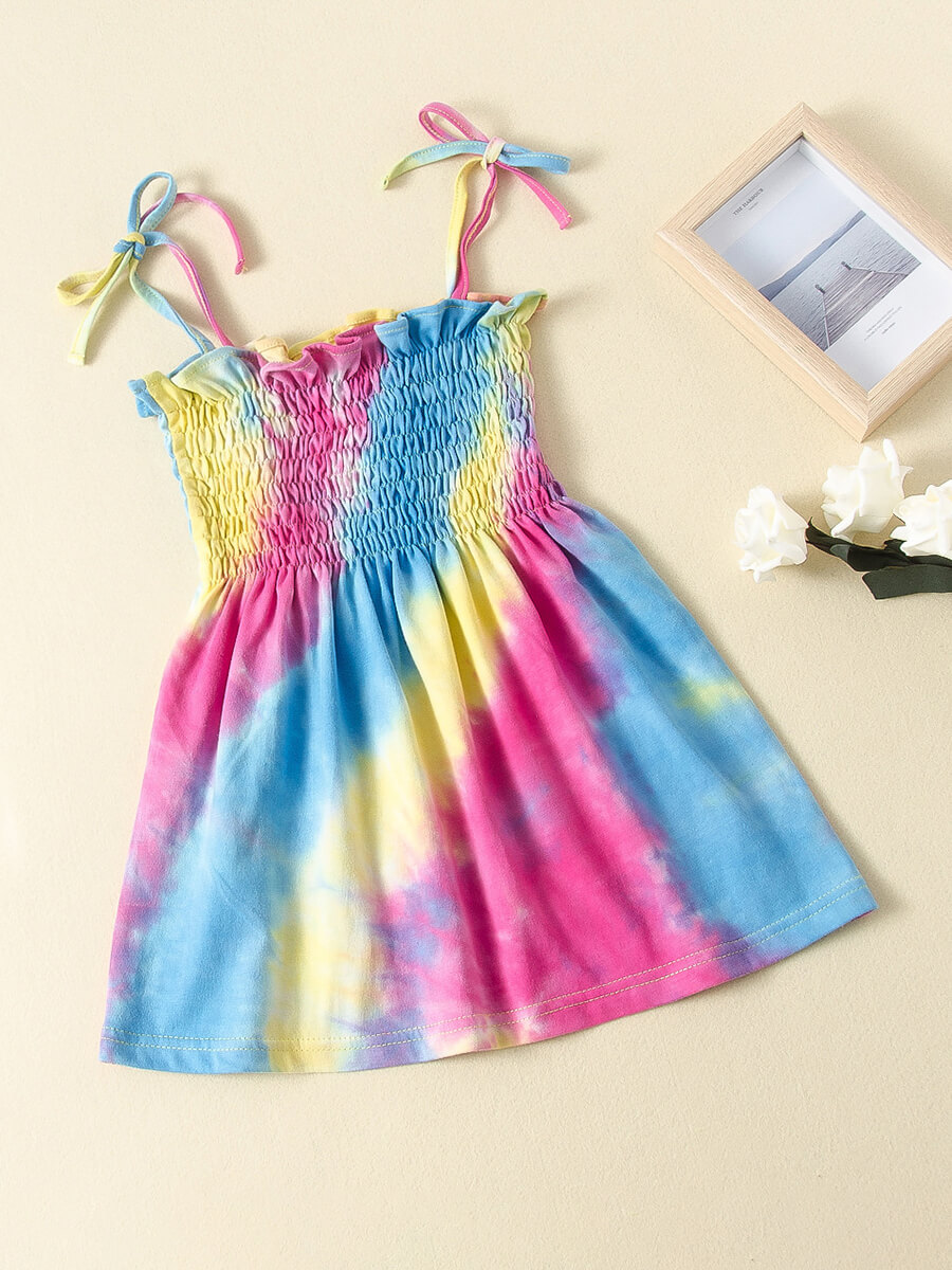 Lovely Girl Sweet Tie-dye Fold Bandage Design Multicolor Knee Length Dress, Multi
Lovely Girl Sweet Tie-dye Fold Bandage Design Multicolor Knee Length Dress, Multi
