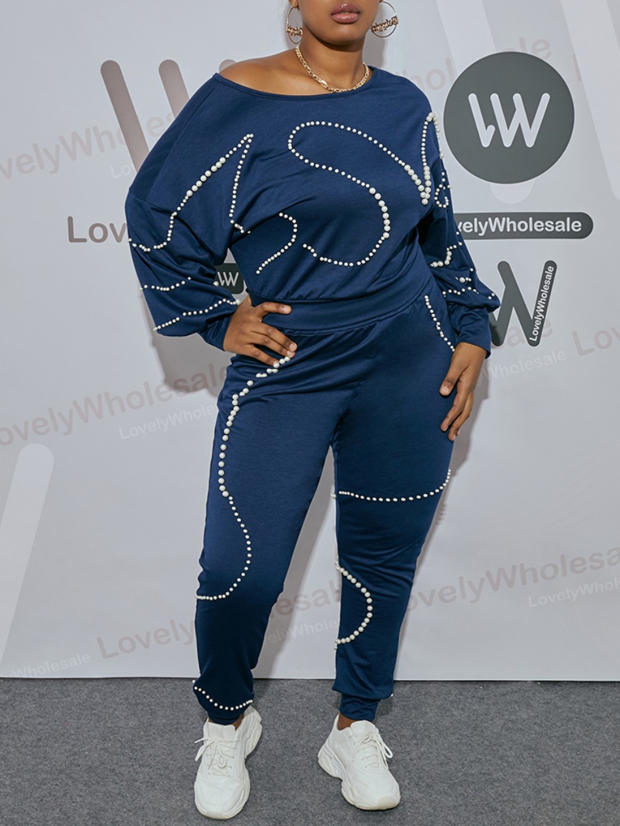 Lovely Plus Size Street O Neck Pearl Decoration Dark Blue Two-piece Pants Set
Lovely Plus Size Street O Neck Pearl Decoration Dark Blue Two-piece Pants Set