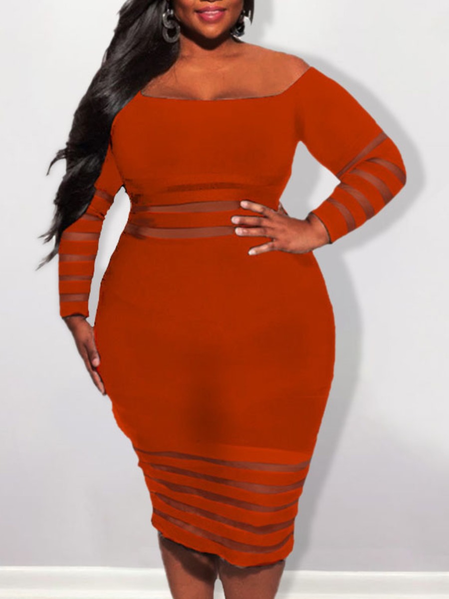 Lovely Plus Size Street Off The Shoulder Mesh Patchwork Red Knee Length Dress
Lovely Plus Size Street Off The Shoulder Mesh Patchwork Red Knee Length Dress