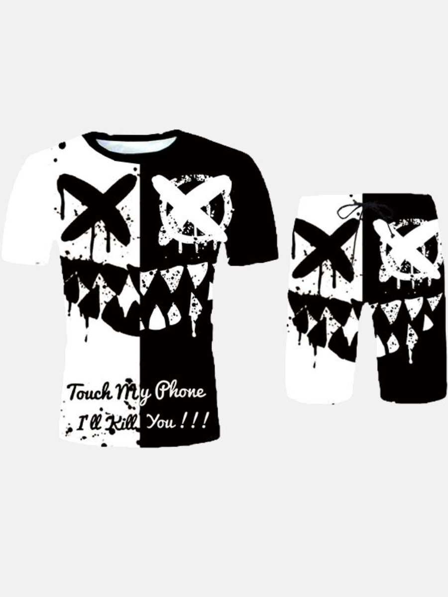 Lovely Men Casual O Neck Graffiti Print Patchwork White Two Piece Shorts Set
Lovely Men Casual O Neck Graffiti Print Patchwork White Two Piece Shorts Set