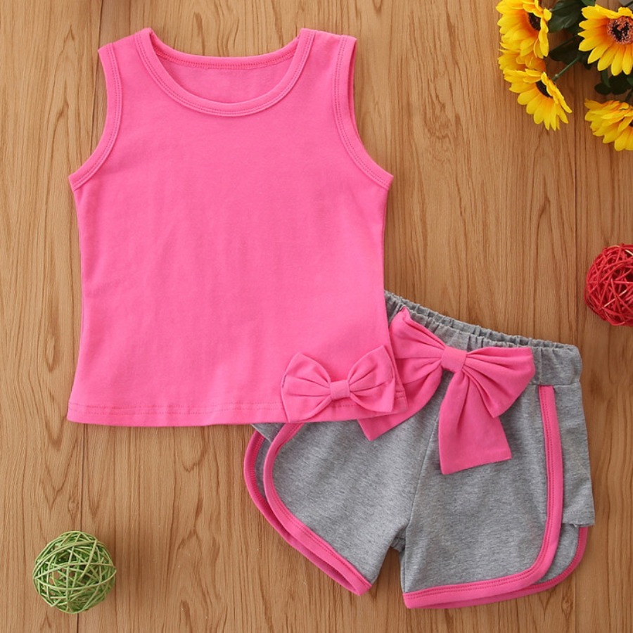 Lovely Girl Sporty O Neck Bow-tie Decoration Rose Red Two Piece Shorts Set
Lovely Girl Sporty O Neck Bow-tie Decoration Rose Red Two Piece Shorts Set