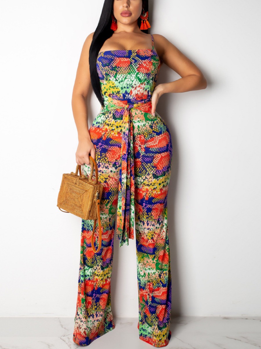 Lovely Street Animal Print Bandage Design Multicolor One-piece Jumpsuit, Multi
Lovely Street Animal Print Bandage Design Multicolor One-piece Jumpsuit, Multi