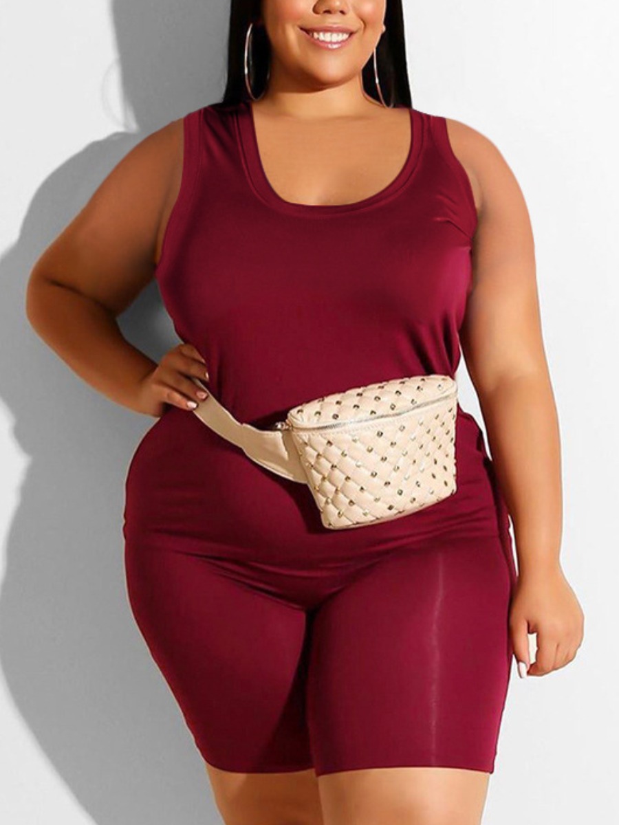 Lovely Plus Size Sporty U Neck Elastic Wine Red Two-piece Shorts Set (Without Bag)
Lovely Plus Size Sporty U Neck Elastic Wine Red Two-piece Shorts Set (Without Bag)