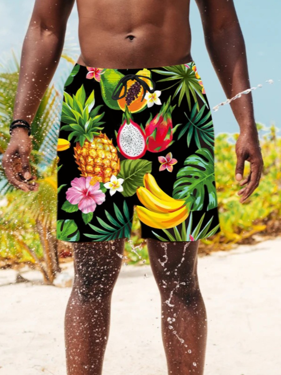 Lovely Men Boho Floral Fruit Print Black Swimming Trunk
Lovely Men Boho Floral Fruit Print Black Swimming Trunk