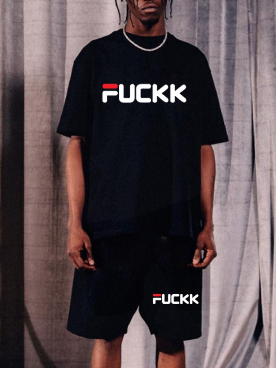 Lovely Men Casual Round Neck Letter Print Black Two Piece Shorts Set
Lovely Men Casual Round Neck Letter Print Black Two Piece Shorts Set