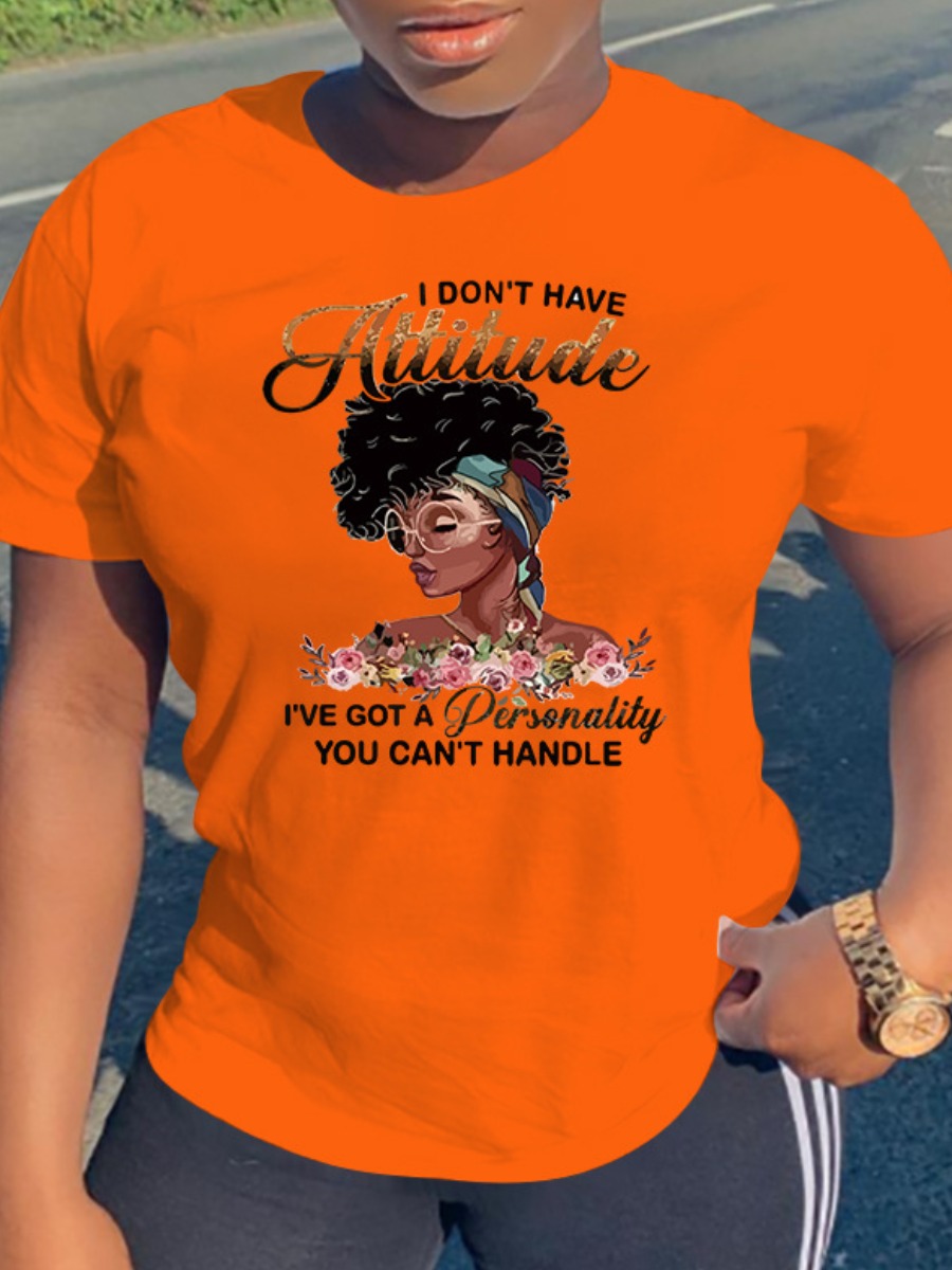 Lovely Plus Size Street Portrait Letter Print Croci T-shirt 
Lovely Plus Size Street Portrait Letter Print Croci T-shirt