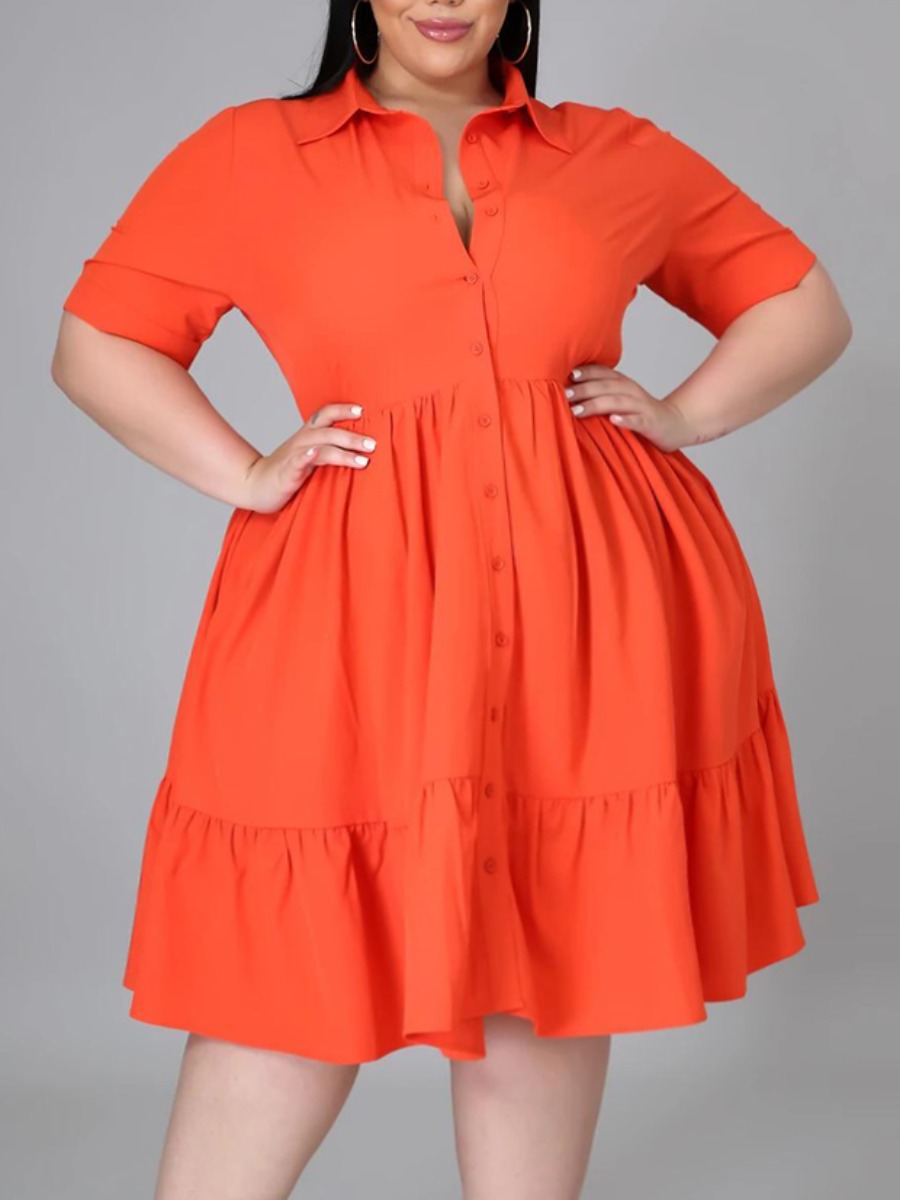 Lovely Plus Size Casual Turndown Collar Fold Design Croci Knee Length Dress
Lovely Plus Size Casual Turndown Collar Fold Design Croci Knee Length Dress