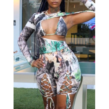LW SXY Tie-dye Bandage Hollow-out Design Multicolor Two Piece Shorts Set, Multi
LW SXY Tie-dye Bandage Hollow-out Design Multicolor Two Piece Shorts Set, Multi