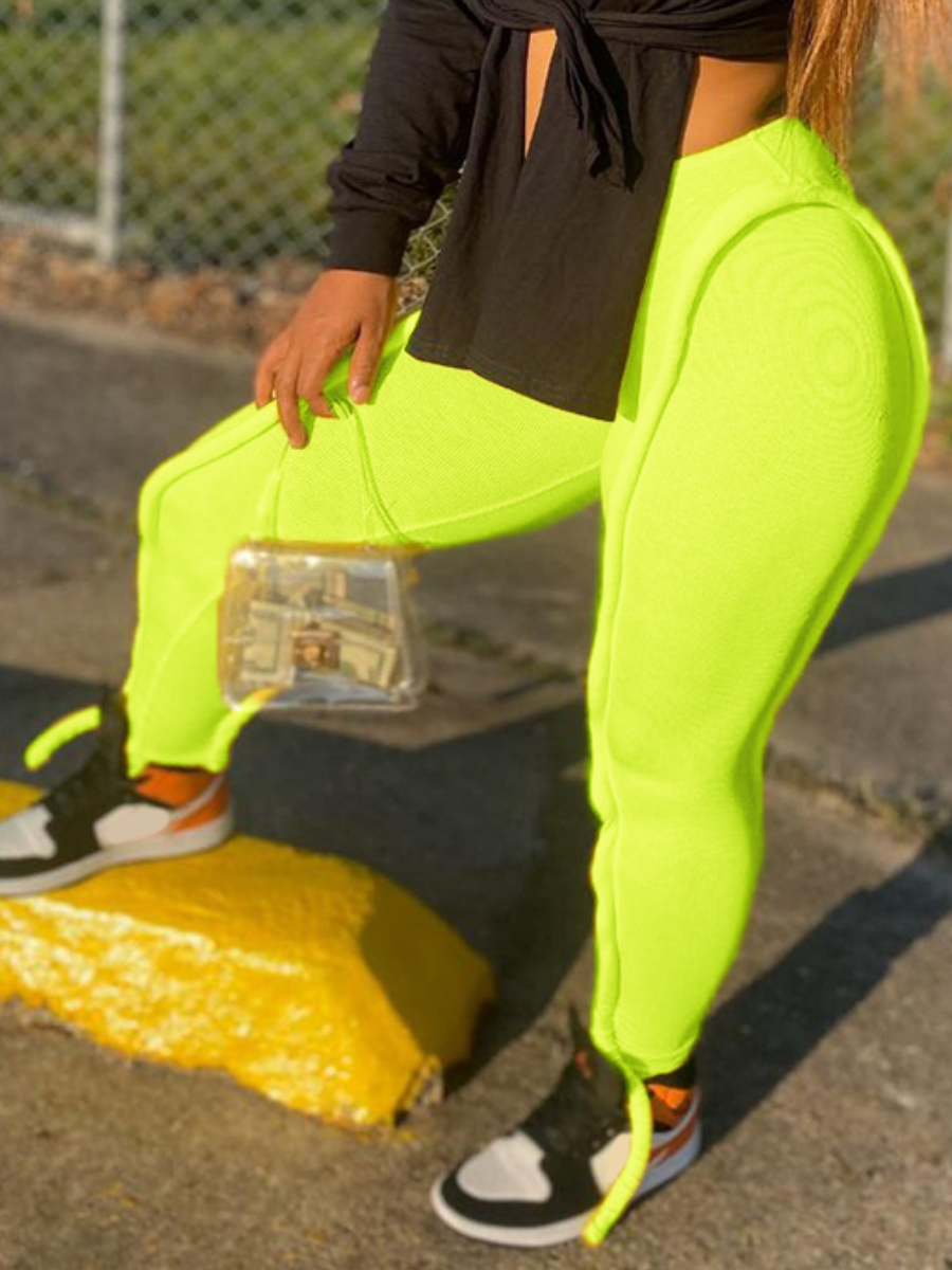 LW Mid Waist Line Stitching Pants, Green
LW Mid Waist Line Stitching Pants, Green