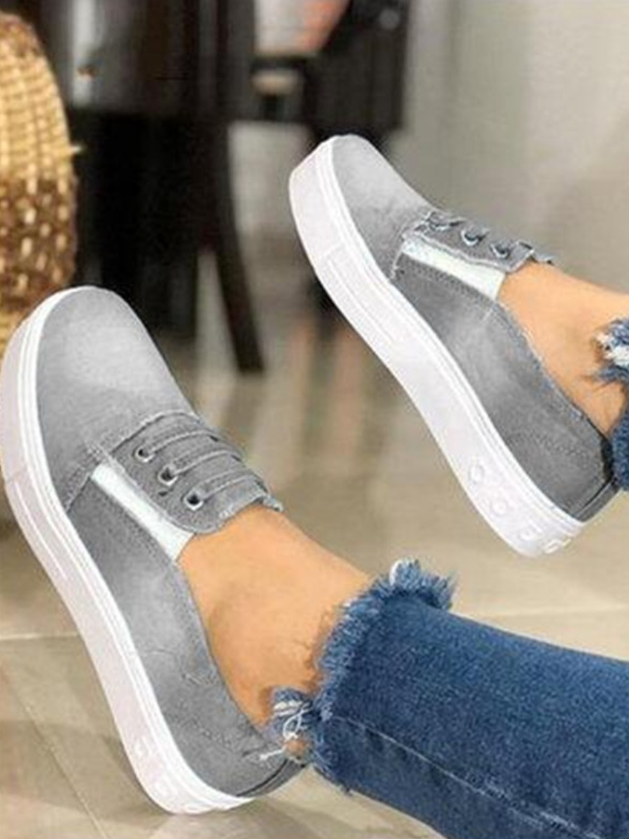 LW Round Toe Slip-in Flats, Grey