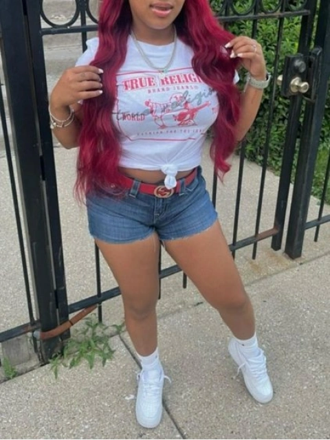 LW Plus Size Pattern Letter T-shirt