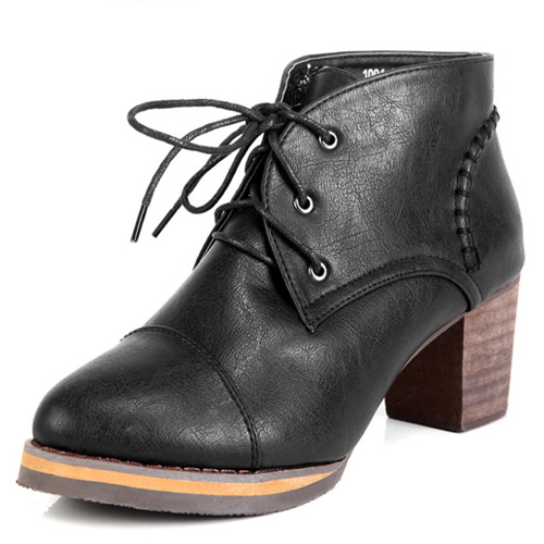 black short boot heels