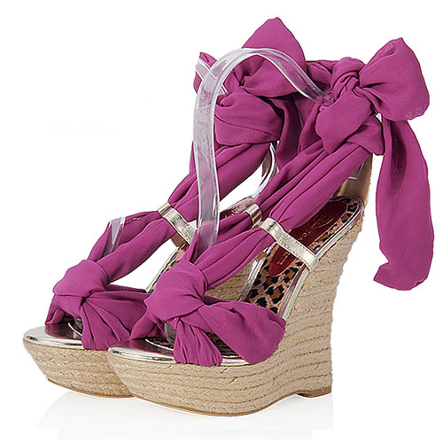 Elegant High Wedges Purple Ankle Strap Sandals_Sandals_Shoes_LovelyWholesale | Wholesale Shoes 