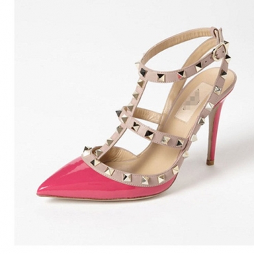 Cheap Women Sandals Super High Pink Patent Leather Sandals