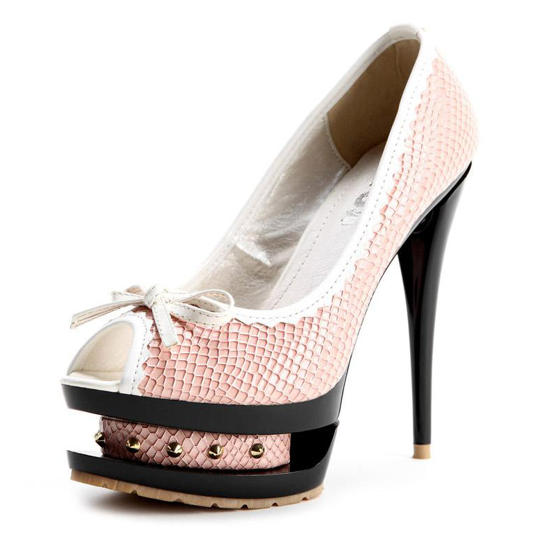 Wholesale kvoll womens glitter peep toe hot pumps Pink