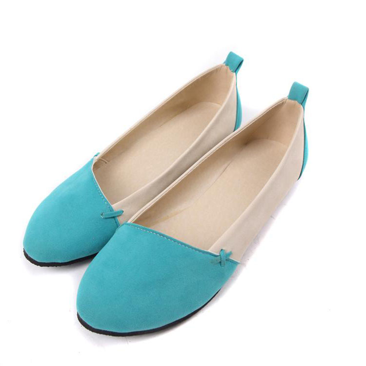 flat shoes with blue soles