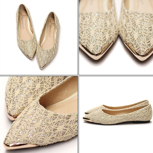 brown pointed flat shoes