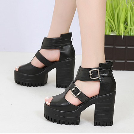 chunky heel t strap