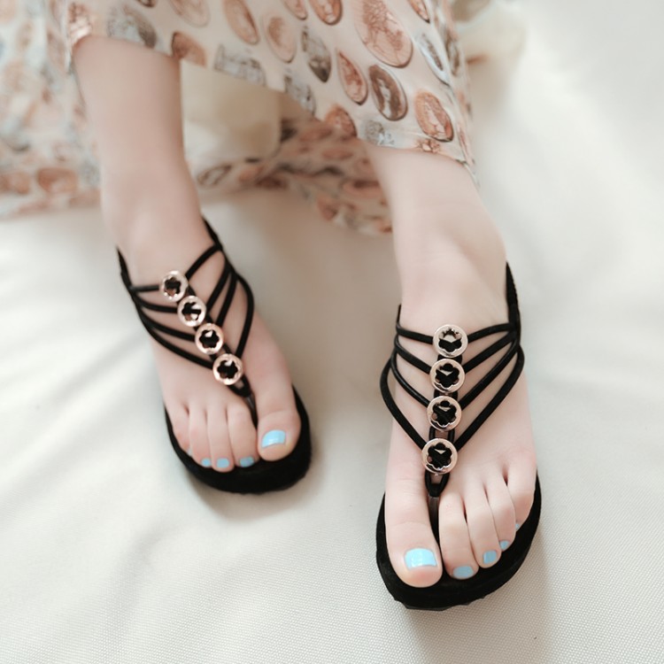 dressy flip flops black