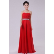 Fashion Strapless Off The Shoulder Sleeveless Red 