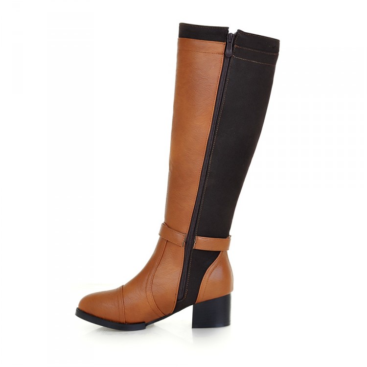 mid heel brown boots