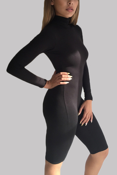 black spandex one piece jumpsuit
