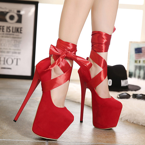 lace up high heel pumps